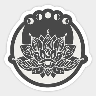 Lotus flower moon cycle Sticker